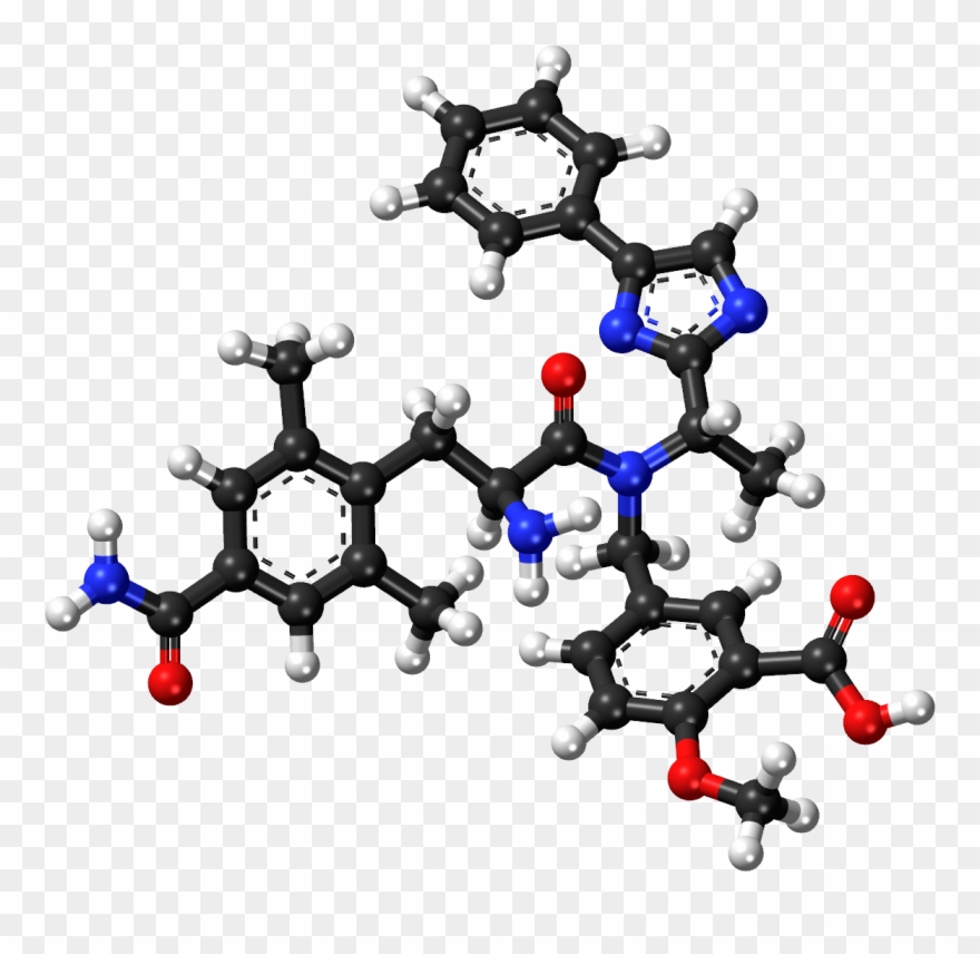 Eluxadoline Ball And Stick Model - Molecule Clipart
