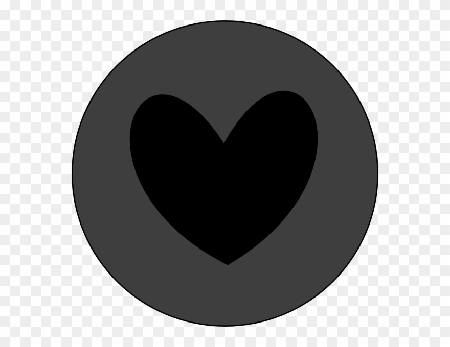 Dark Heart In Circle Clip Art - Circle - Png Download