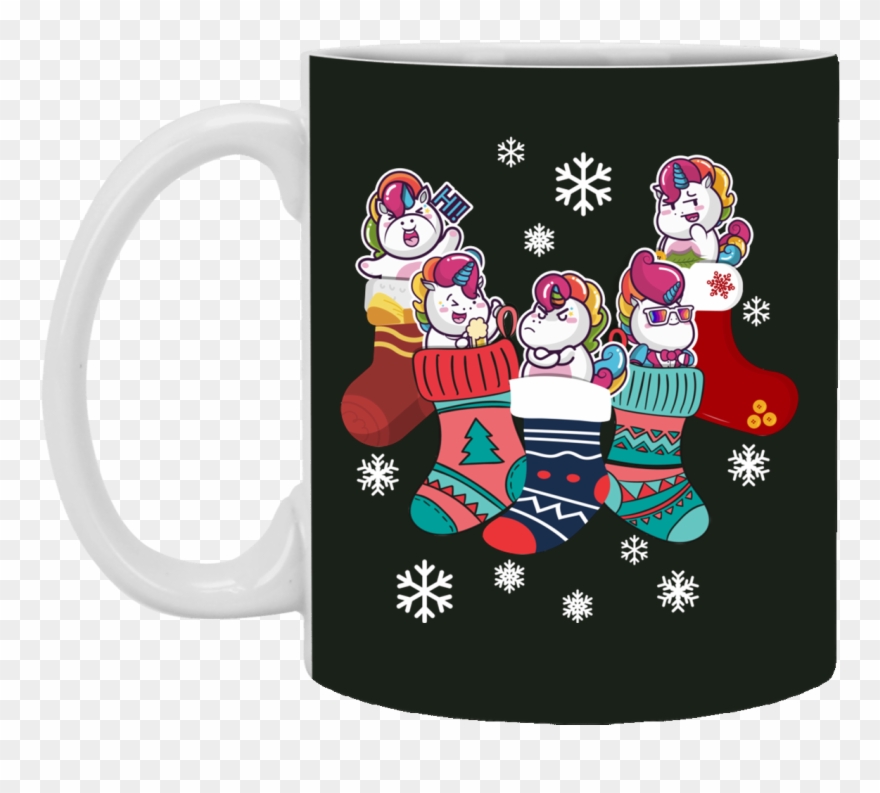 Unicorn In Christmas Sock Mug - Mug Clipart