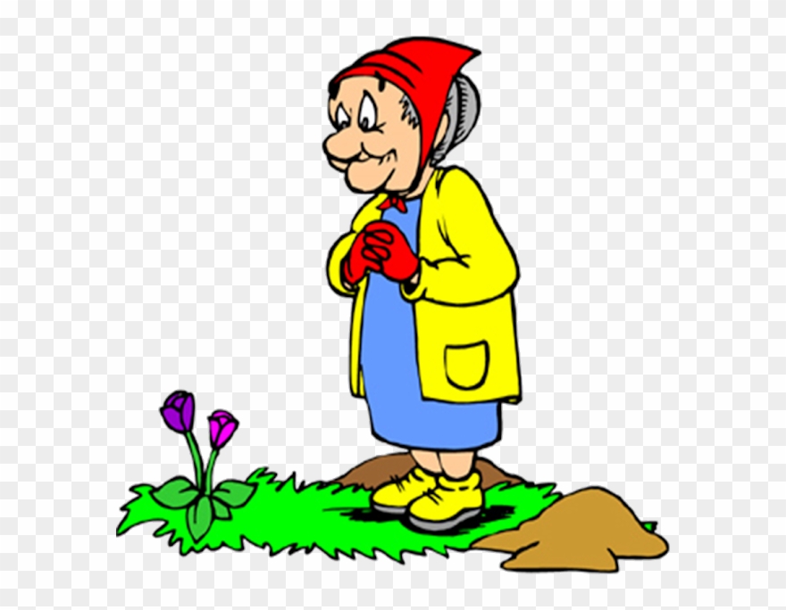 Tics Los Remedios De Mi Abuela - Old Lady Gardening Cartoon Clipart