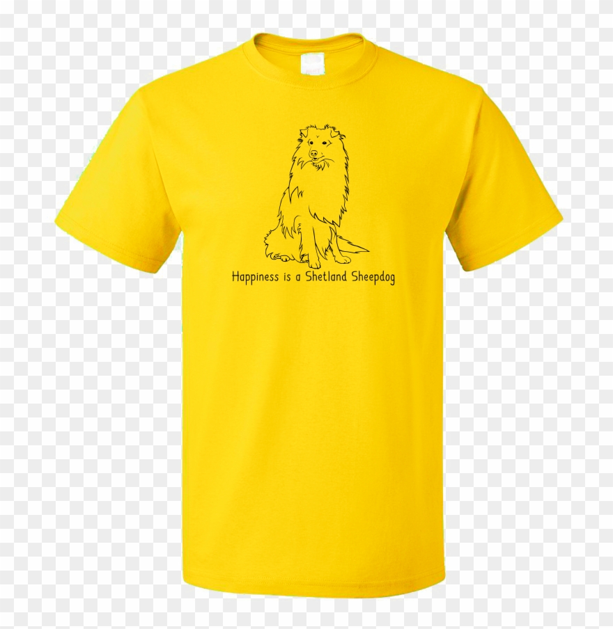 Standard Yellow Happiness Is A Shetland Sheepdog - Ron Swanson Pocket Shirt Clipart
