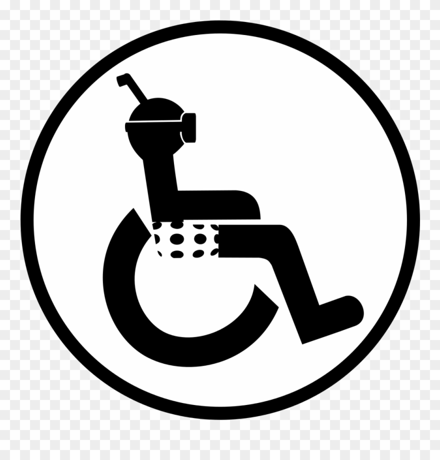 Símbolo Playa Accesible - Discapacitados En La Playa Clipart