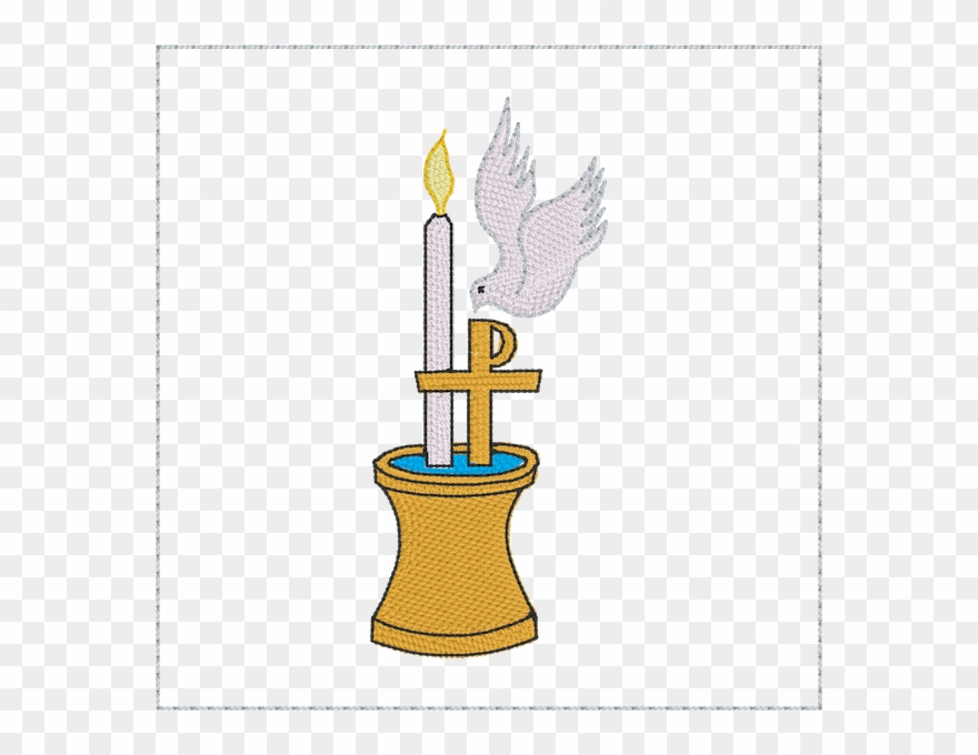 Candle & Dove Clipart