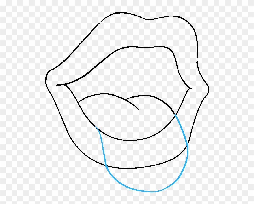 How To Draw Mouth And Tongue - Human Opening Mouth Drawing Clipart