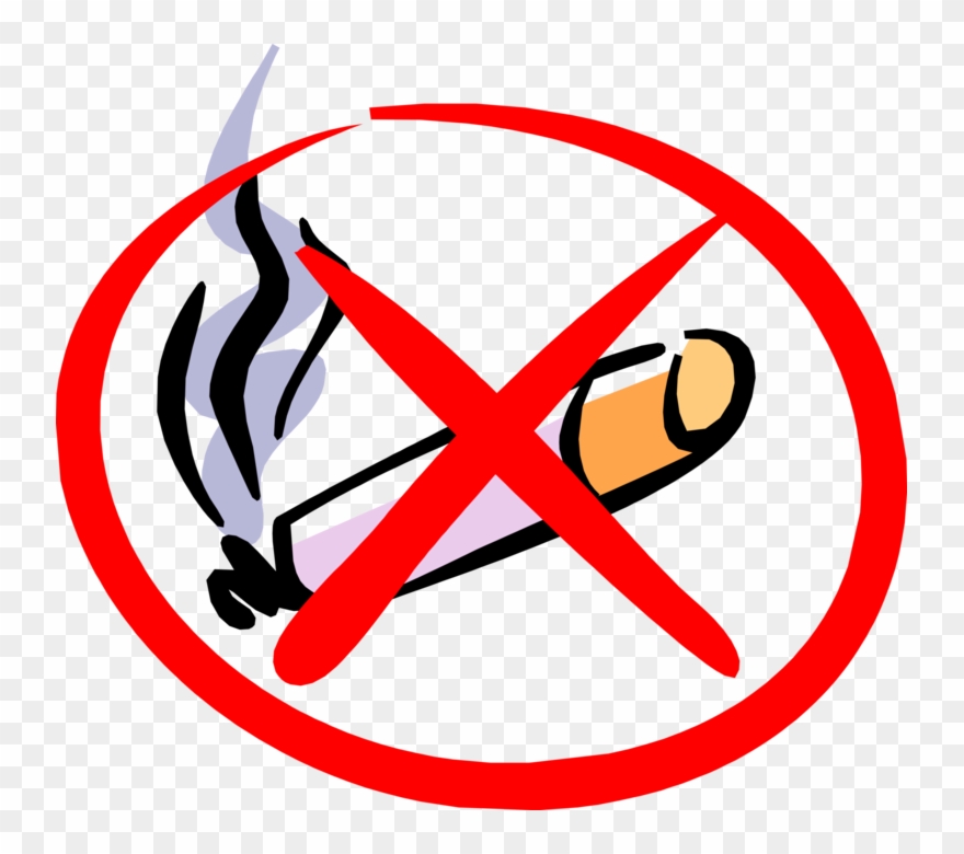 Vector Illustration Of No Smoking Or Tobacco Cigarette - Larangan Di Dalam Kelas Clipart