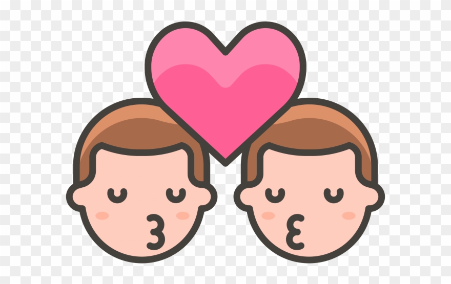 Kiss Man Man Emoji - Beso De Un Hombre Clipart