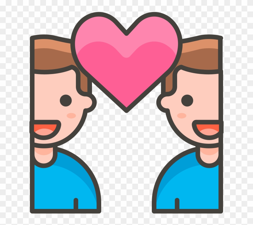 294 Couple With Heart Man Man - Pareja Vector Png Clipart