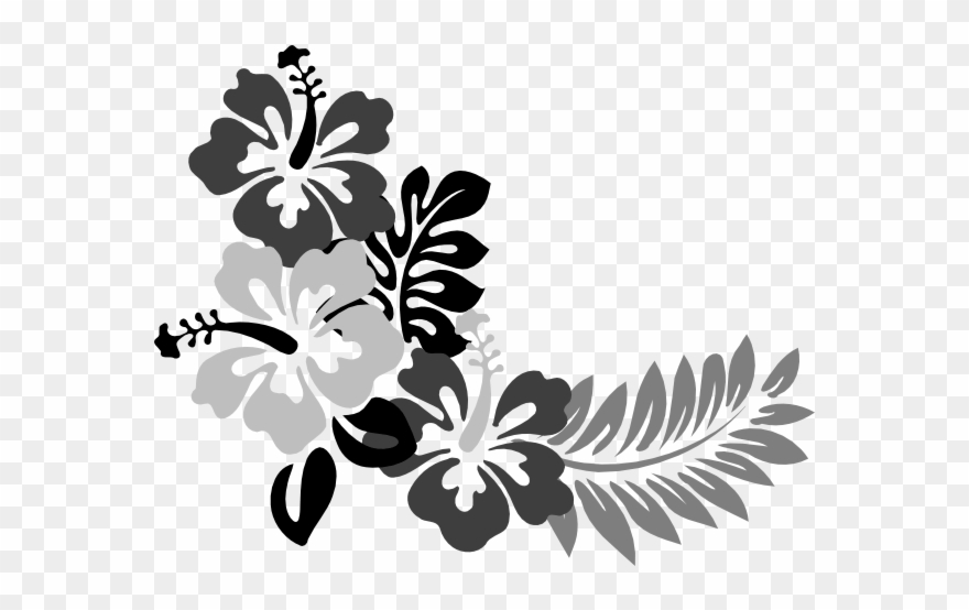 Clipart Images In Png - Hawaiian Flowers Clip Art Black And White Transparent Png