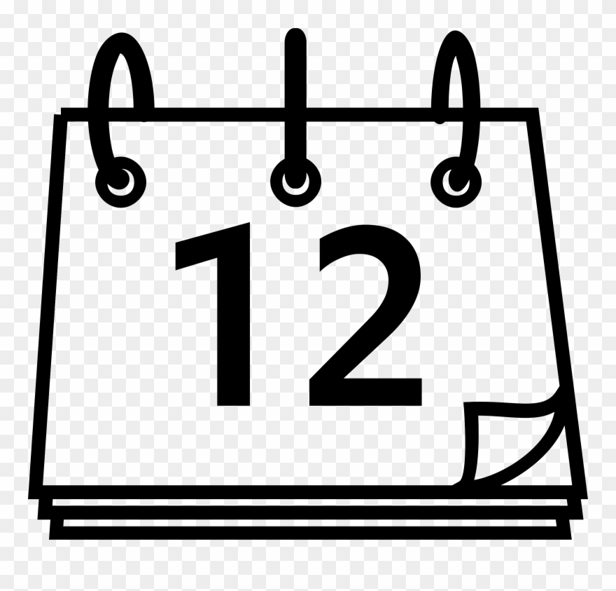1calendar - Clip Art Black And White Calendar - Png Download