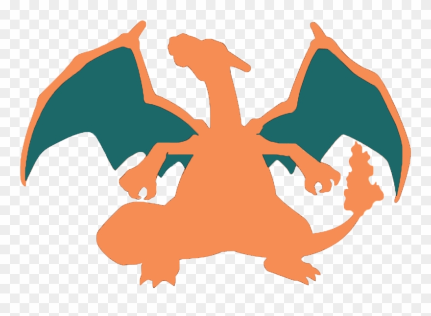 Pikachu Clipart Silhouette - Black And Red Charizard - Png Download