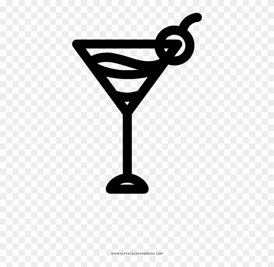 Martini Coloring Page Clipart