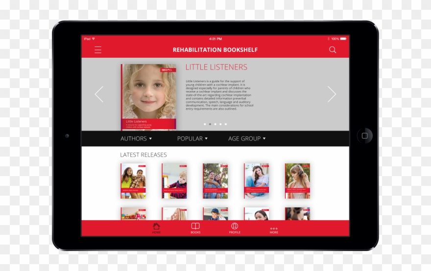 Med-el Rehabilitation Bookshelf - Tablet Computer Clipart