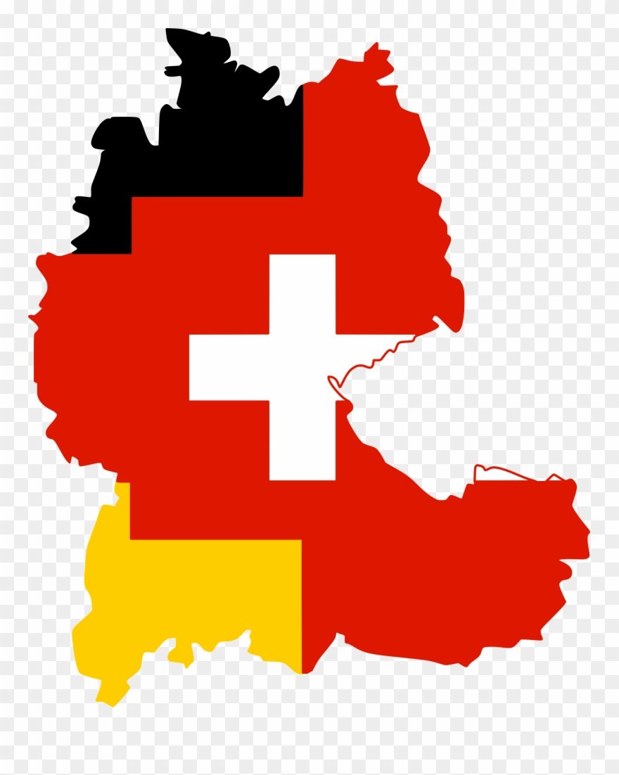 Flag-map Of The German Language - Traben Trarbach Map Germany Clipart