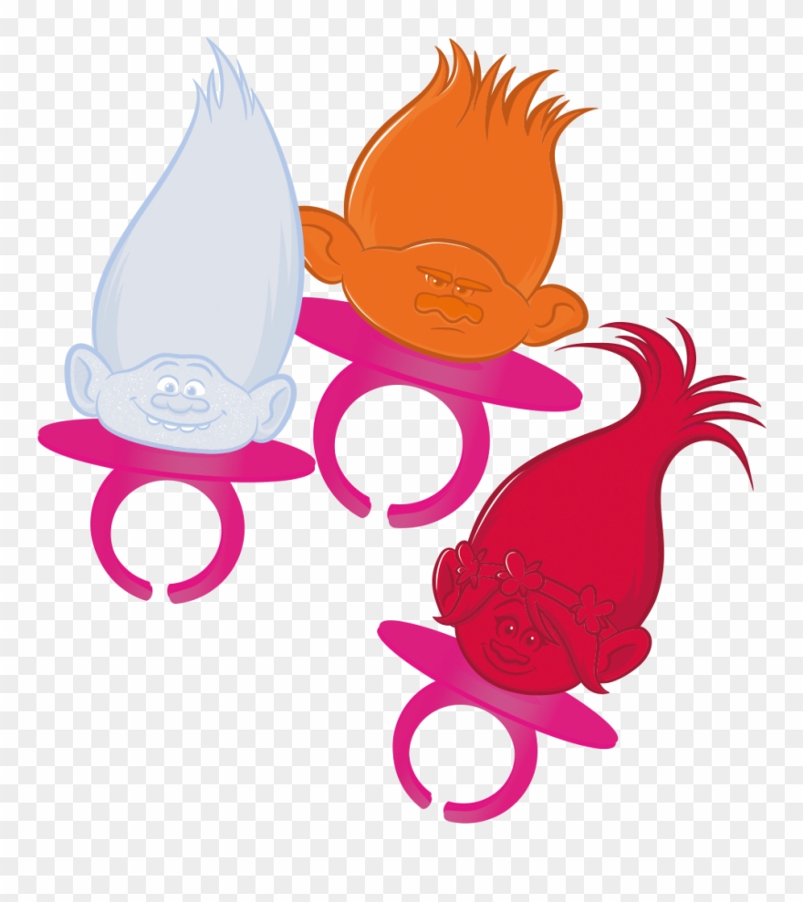 Trolls 3d Candy Ring Pieces - Illustration Clipart