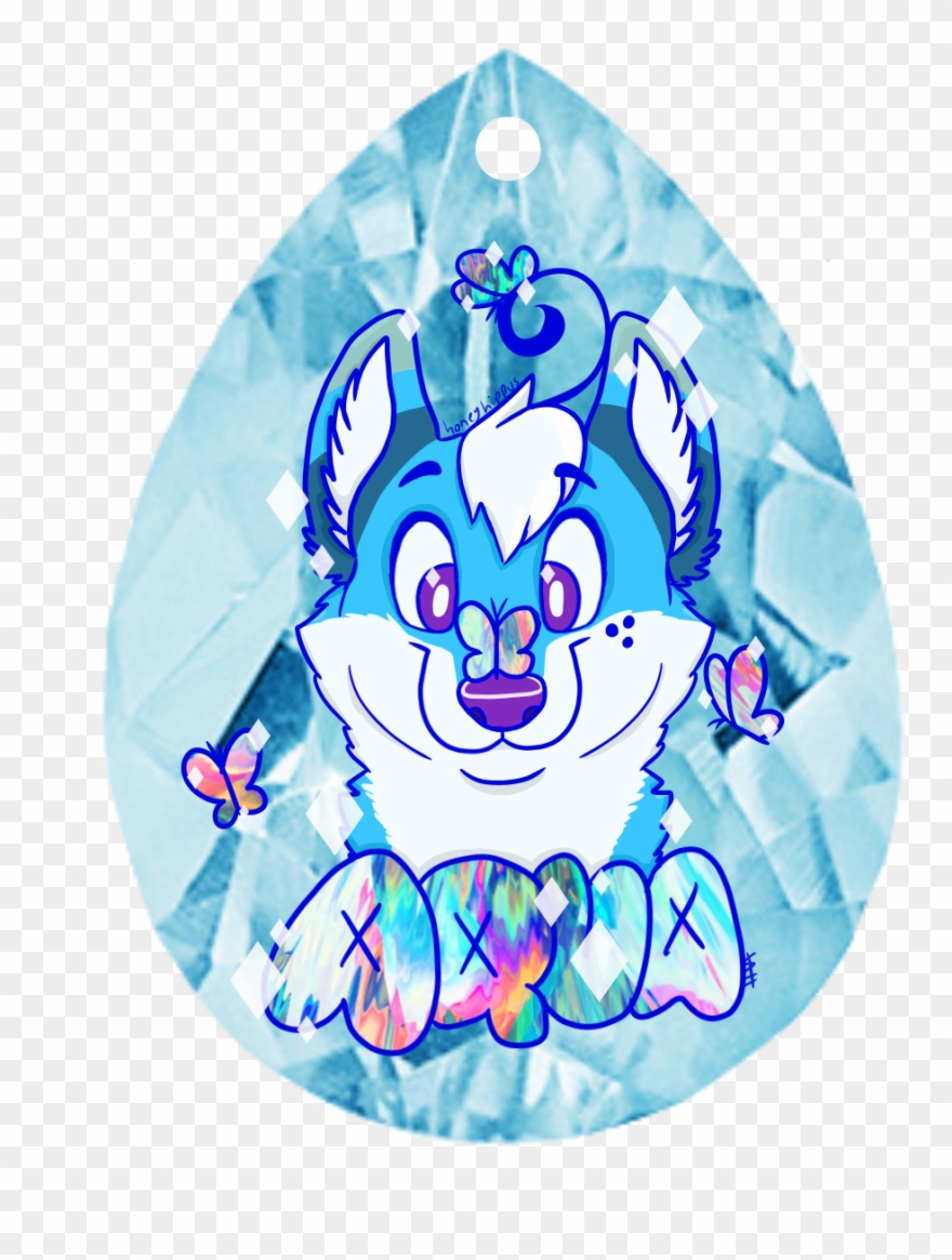 Aqua Marine The Dog Headshot Badge - Illustration Clipart