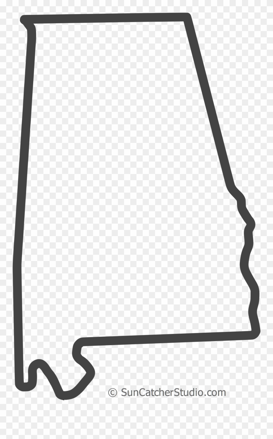 Free Alabama Outline With Home On Border, Cricut Or Clipart