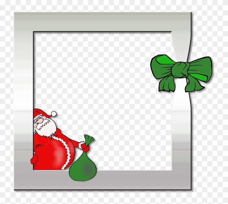 Photo Frame, Photo, Album, Santa Claus, Silver - Ramka Mikołaj Png Clipart
