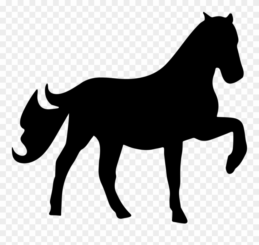Horse Raising One Foot Silhouette Comments - Stencil Of A Horse Clipart