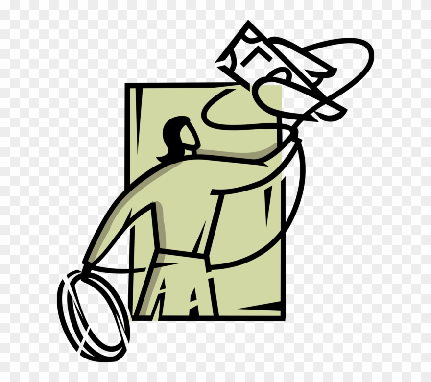 Vector Illustration Of Resourceful Businesswoman Lassos Clipart