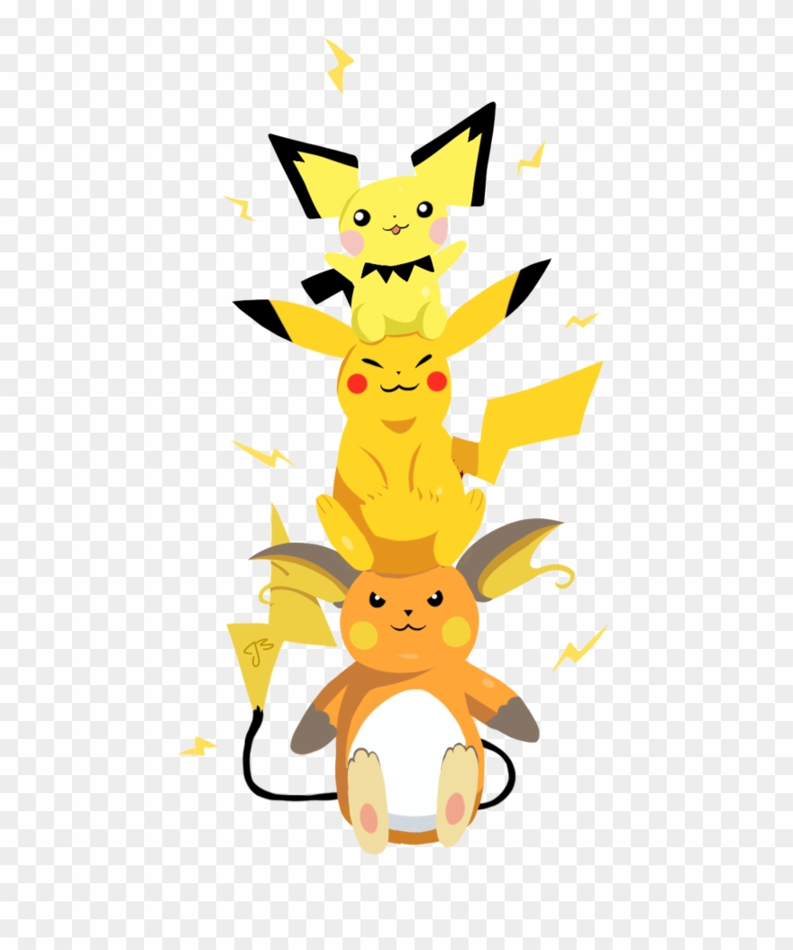 Raichu, Pikachu, Pichu - Pichu Pikachu Raichu Png Clipart
