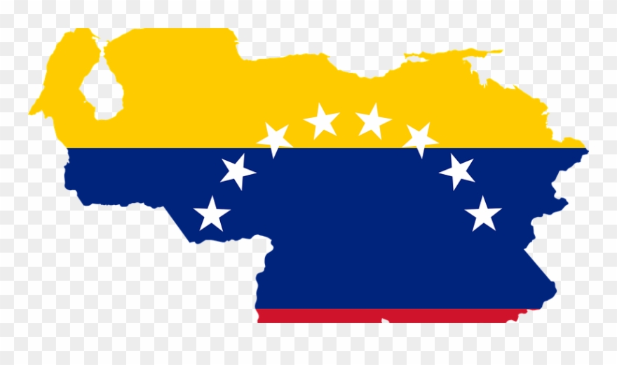 Venezuela Country Outline With Flag Clipart