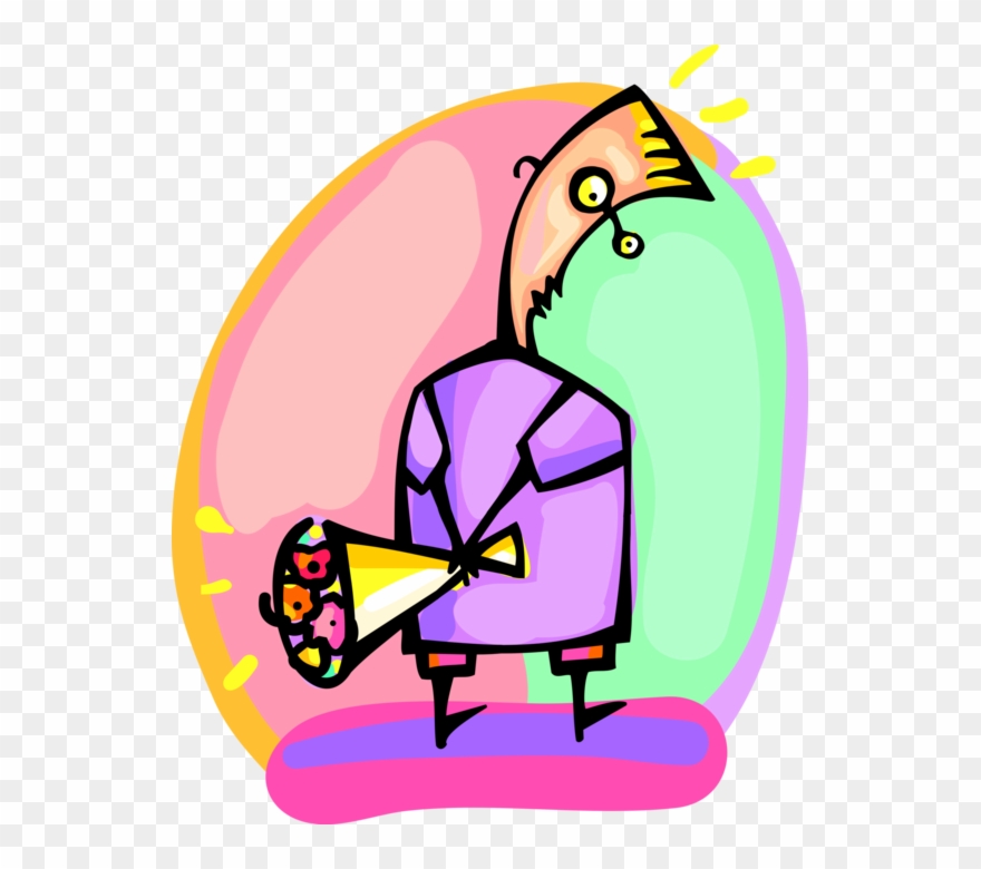 Vector Illustration Of Rejected And Dejected Man Holding Clipart