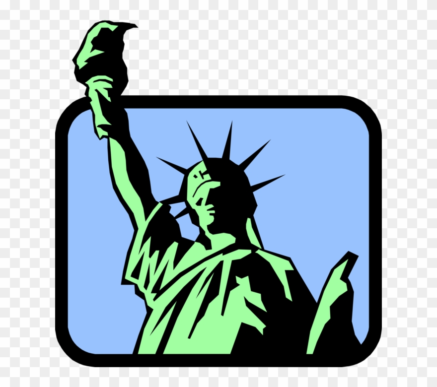 Vector Illustration Of Statue Of Liberty Colossal Neoclassical - Us History Clipart