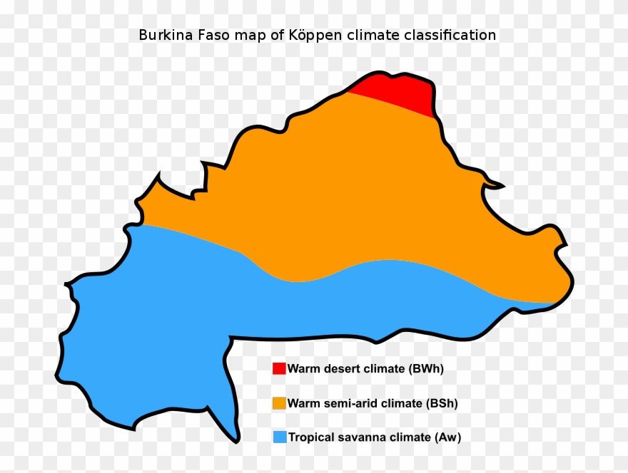 Burkina Faso Map Of Köppen Climate Classification - Burkina Faso Religion Map Clipart
