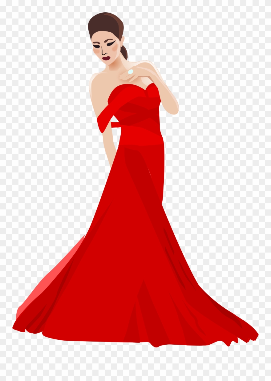Woman In Dress Clip Art - Lady In Gown Png Transparent Png
