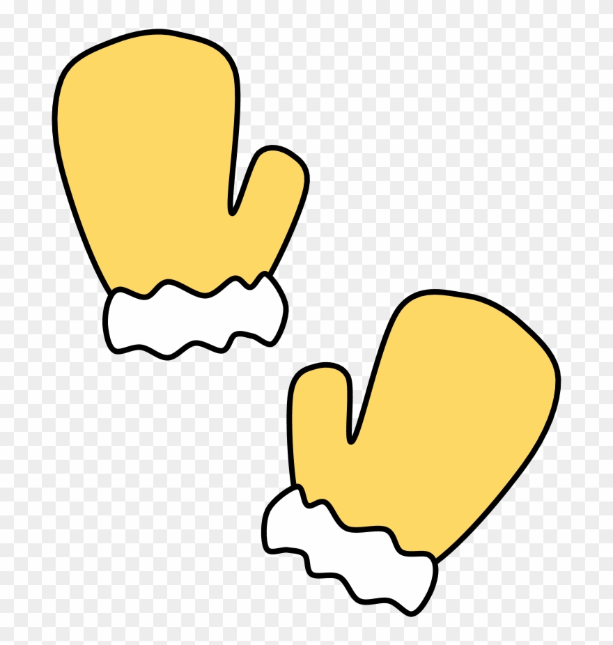Mittens, Fur Cuff, Yellow, Png Clipart