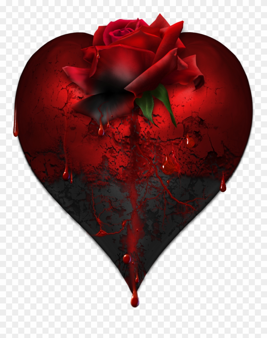 Heart Rose Png Picture - Bloody Heart And Roses Clipart
