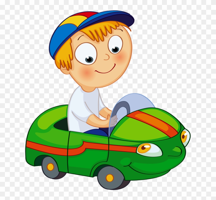 Clip Art - Kid Playing - Araba Ve Çocuk Clipart - Png Download