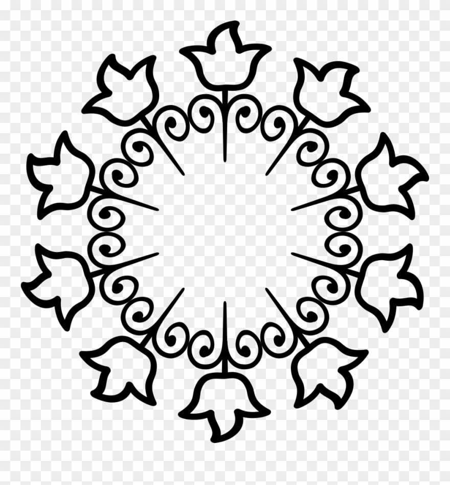 Floral Circular Png Icon - Vector Graphics Clipart