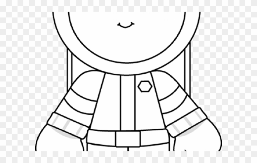 Spacesuit Clipart Black And White - Girl Astronaut Coloring Page - Png Download