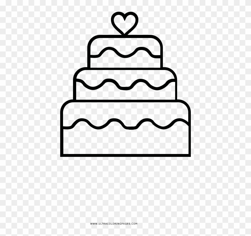 Wedding Cake Coloring Page - Desenho De Bolo De Casamento Clipart