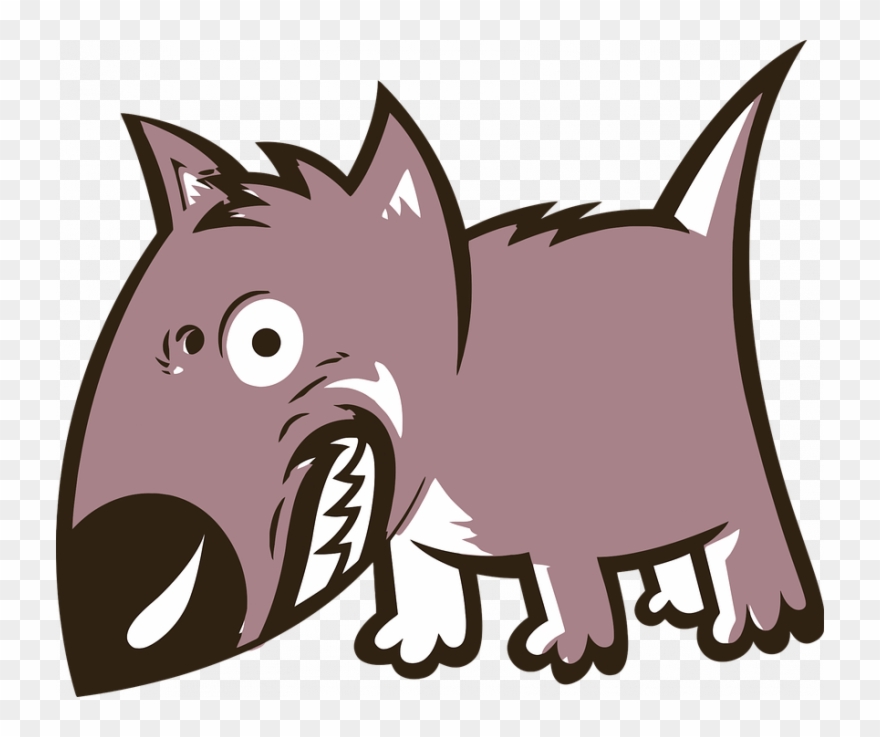 Dog Growling Clipart Angry Animal Canine Free Vector - Cartoon Angry Dog - Png Download