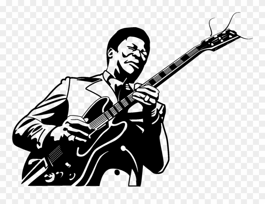 Musician Singer Blues Drawing Silhouette Transprent - Bb King Vector Art Clipart
