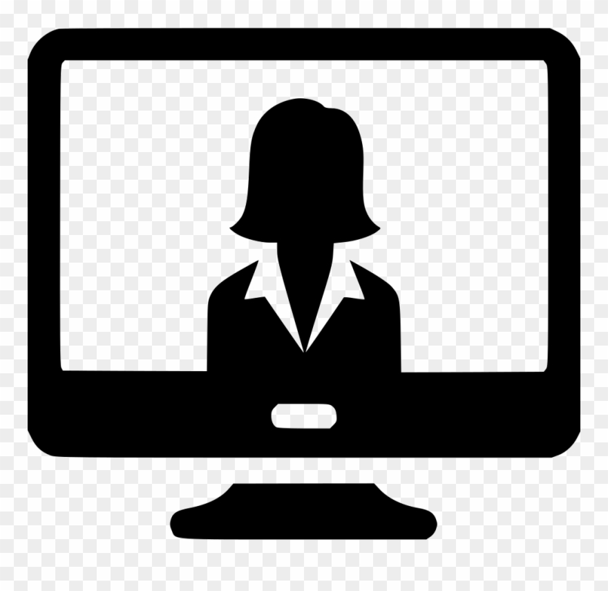 User Woman Pc Computer Screen Monitor Comments - Woman Pc Icon Png Clipart