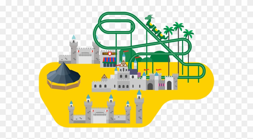 Jing Zhang - Parque De Diversiones Ilustracion Png Clipart
