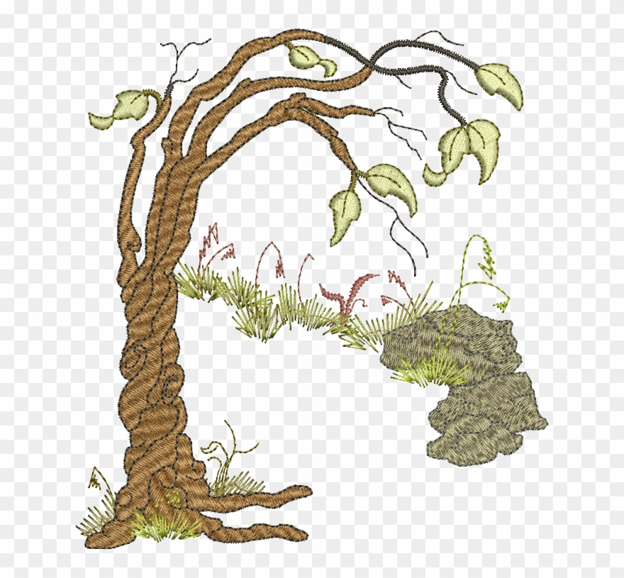 25 - Tree Scene - Illustration Clipart