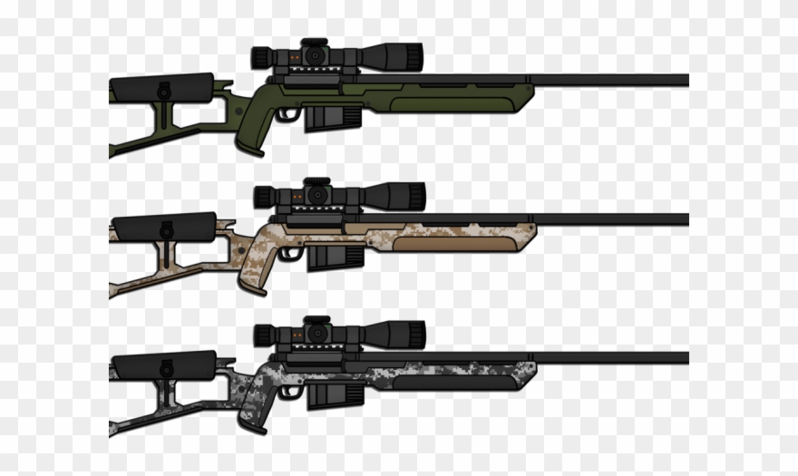 Drawn Shotgun Sniper Rifle - Rifle Clipart