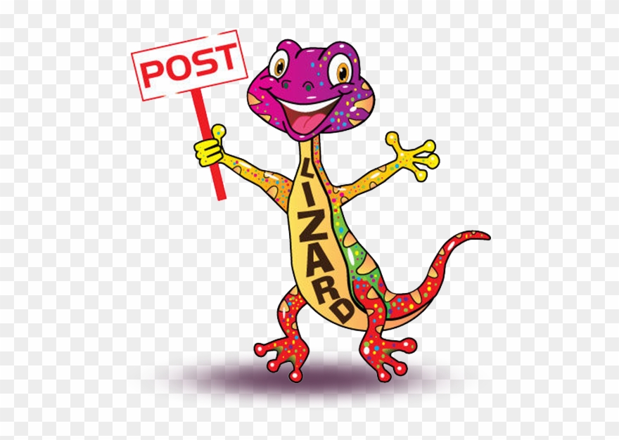 Lizard Post - - Cartoon Clipart