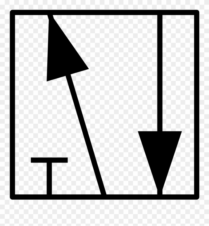 Symbol Two Flow Paths And A Closed Connection - Distributeur À Commande Electrique Schéma Clipart