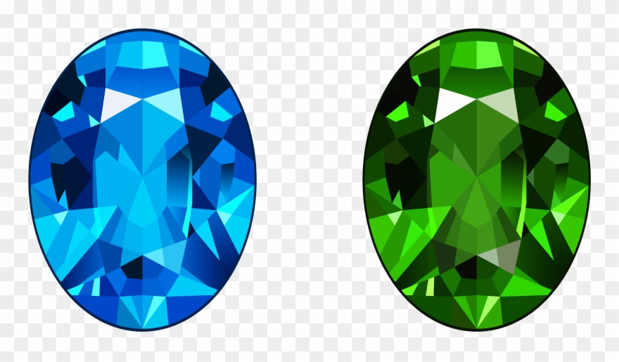 Diamond Blue Cliparts - Green Diamond Png Transparent Png