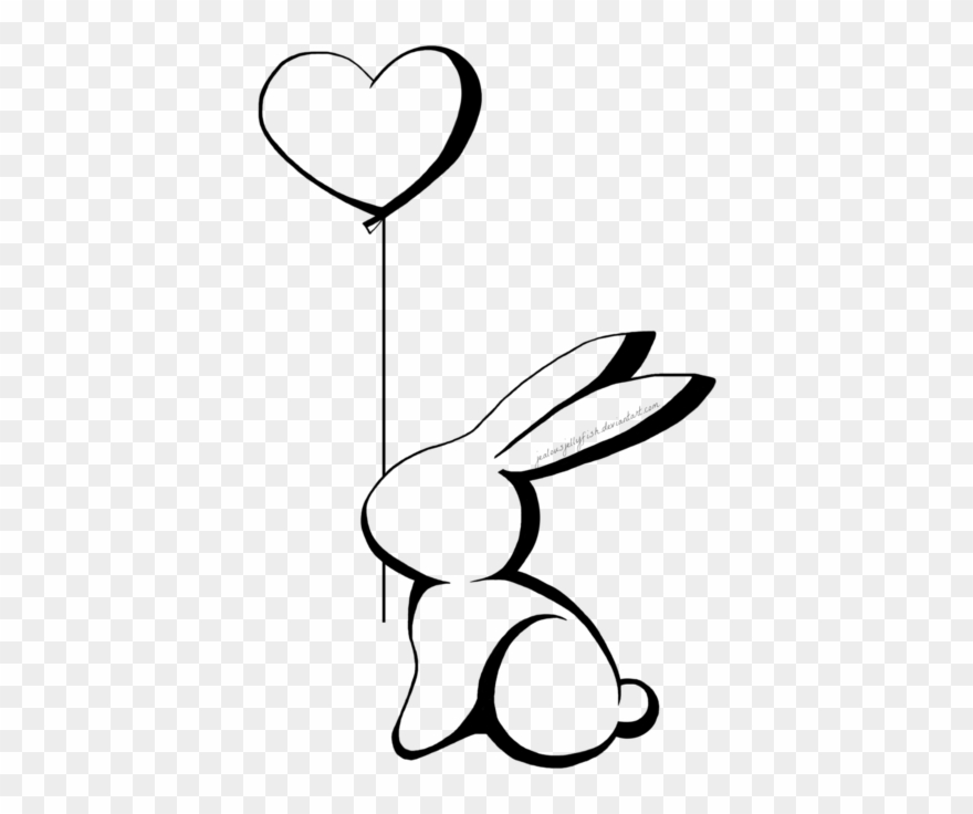 Bunny In Love Tattoo By Jealousjellyfish On - Bunny In Love Tattoo Clipart