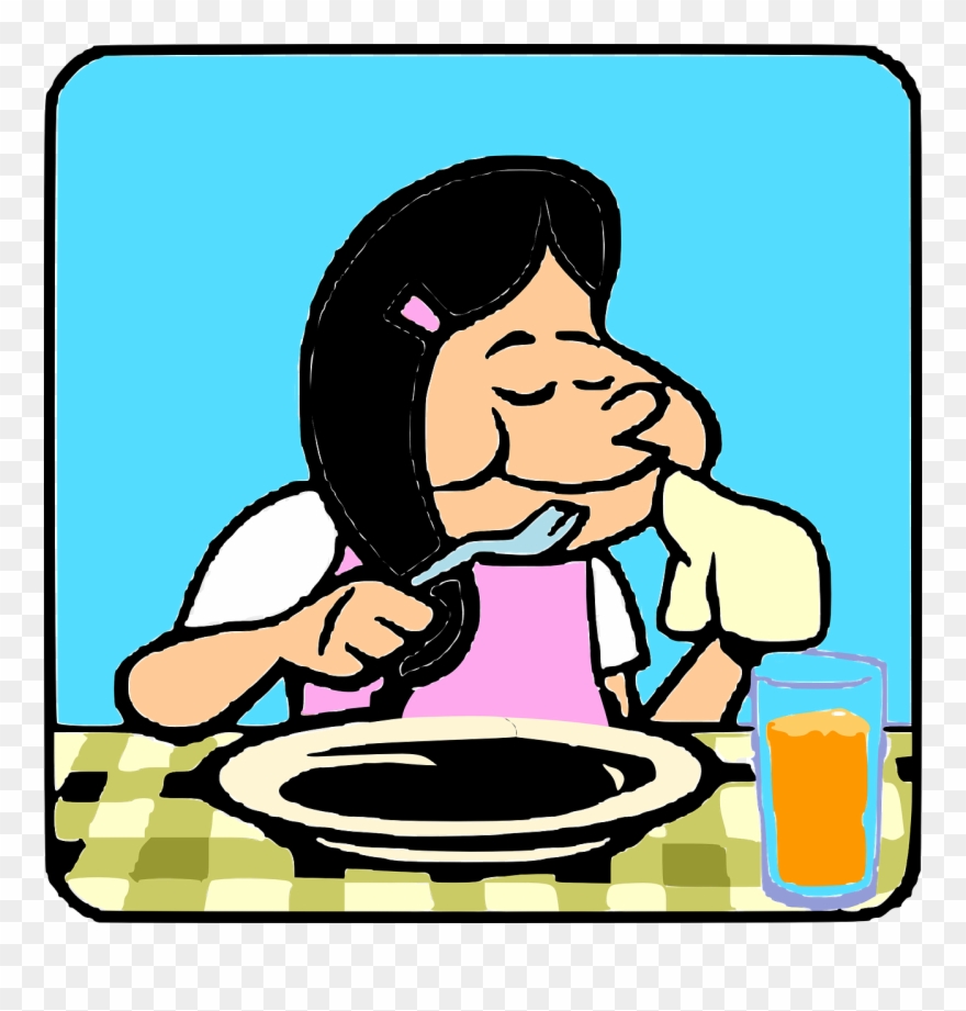 Operation "keep Sarah Healthy " 6 Meal Food Plan - Cartoon Girl Eating Breakfast Clipart