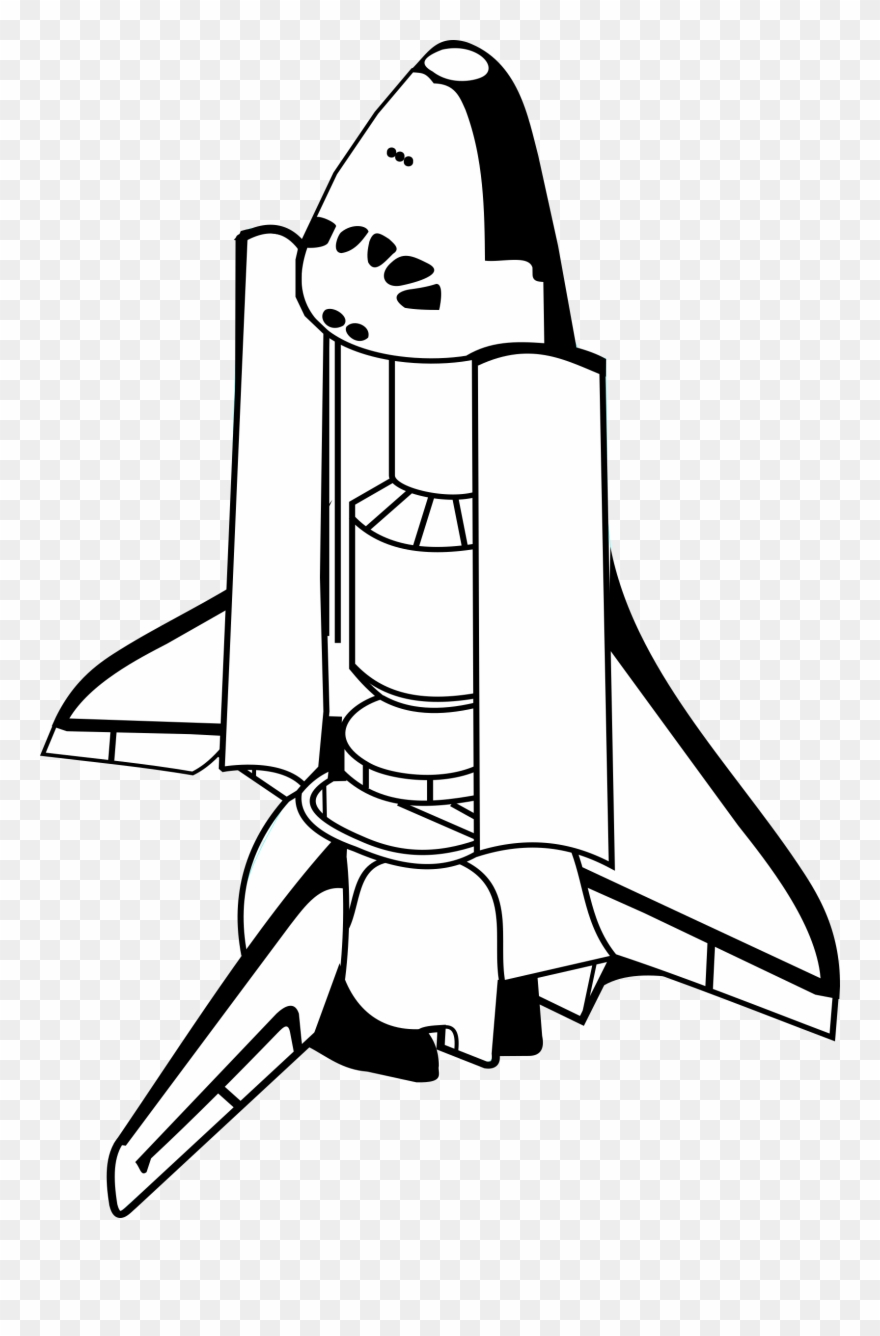 Drawing Doors Cartoon - Space Shuttle Cartoon White And Black Clipart