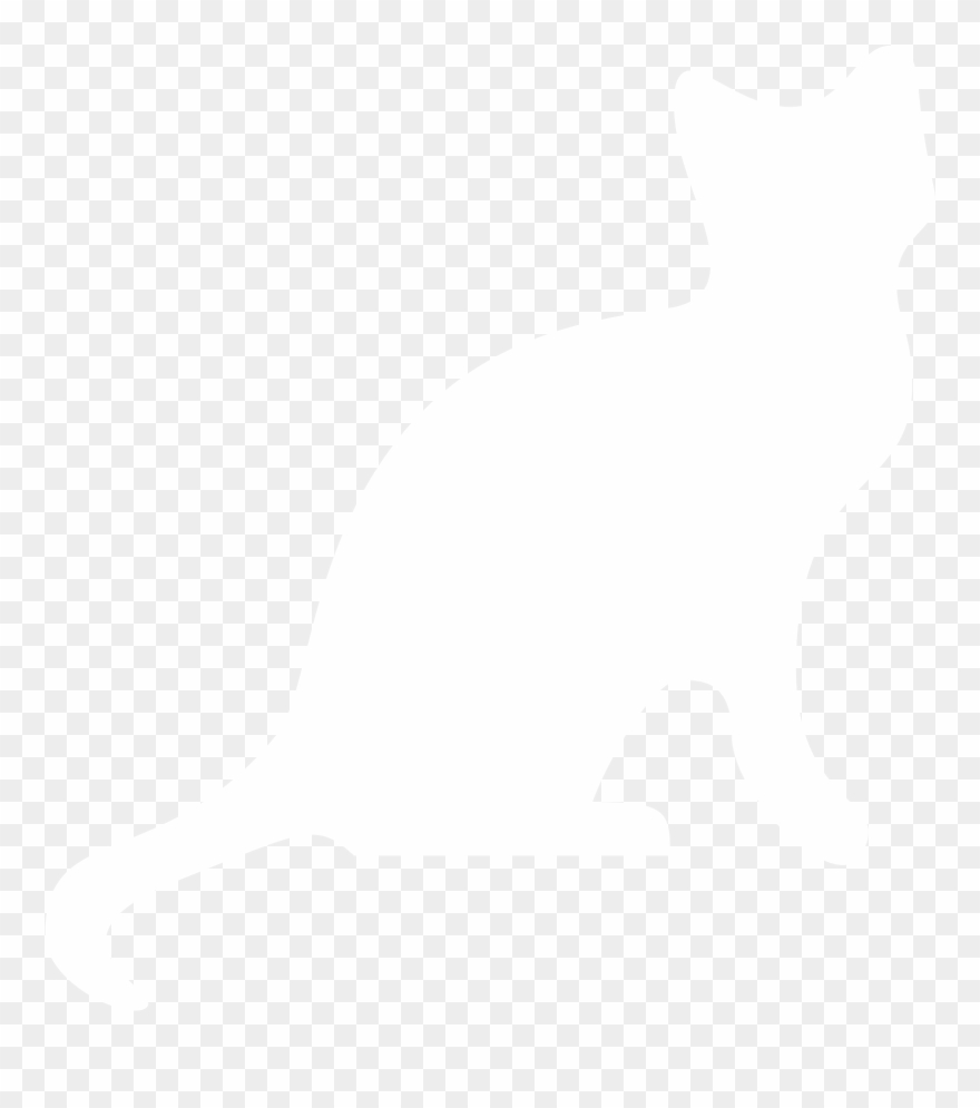 Cat Silhouette Clip Art - White Cat Clipart Png Transparent Png
