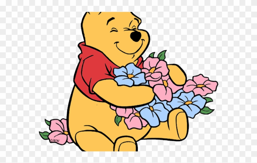 Winnie The Pooh Clipart Flower - Winnie The Pooh And Flowers - Png Download