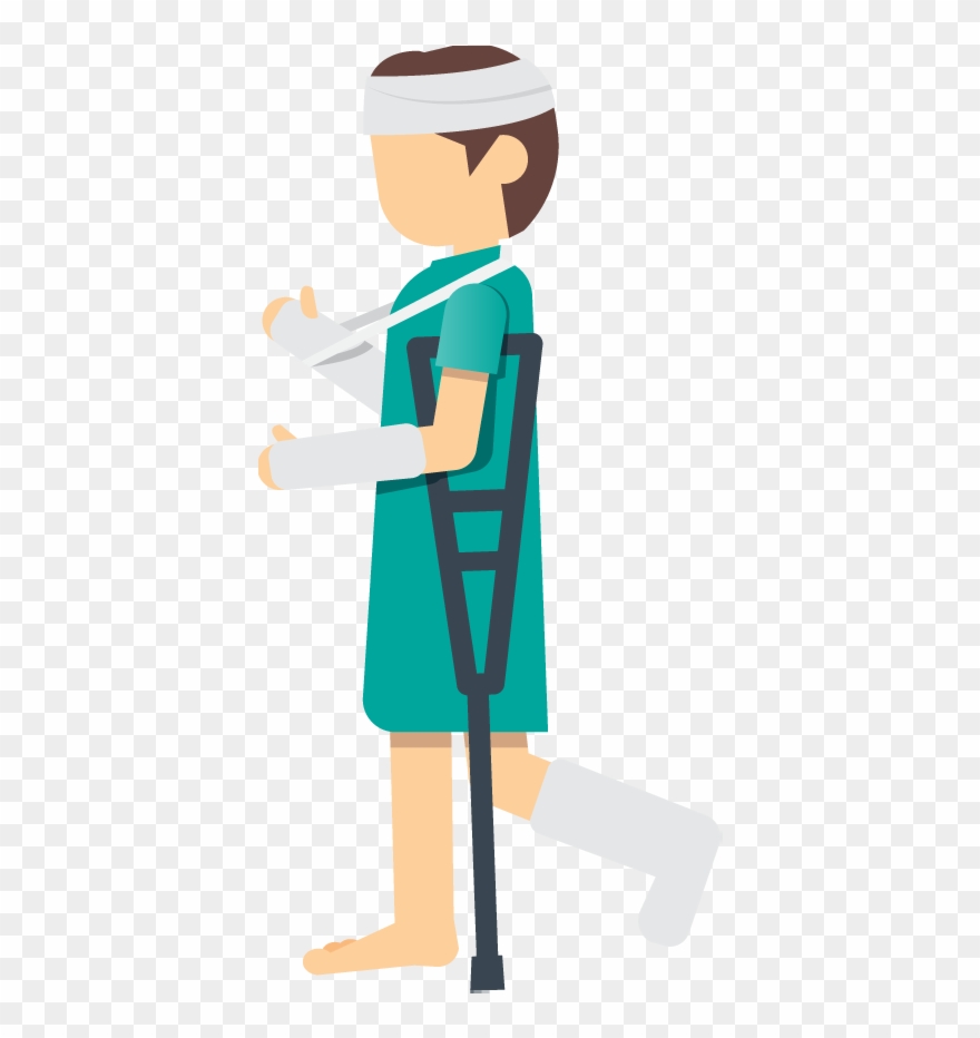 A Woman Patient With An Injured Leg Foot Or Ankle Using - Person With Broken Leg Png Clipart